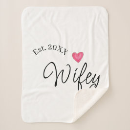 Wifey red heart est. Year future wife valentine's  シェルパブランケット