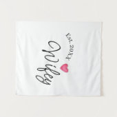 Wifey red heart est. Year future wife valentine's  タペストリー (正面(横))