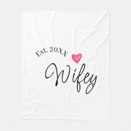 Wifey red heart est. Year future wife valentine's  フリースブランケット