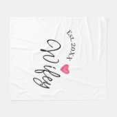 Wifey red heart est. Year future wife valentine's  フリースブランケット (正面(横))