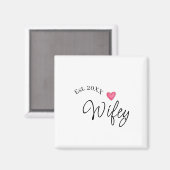 Wifey red heart est. Year future wife valentine's  マグネット (正面/裏面)