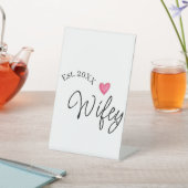 Wifey red heart est. Year future wife valentine's  台座サイン (インサイチュ)