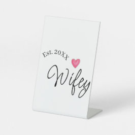 Wifey red heart est. Year future wife valentine's  台座サイン