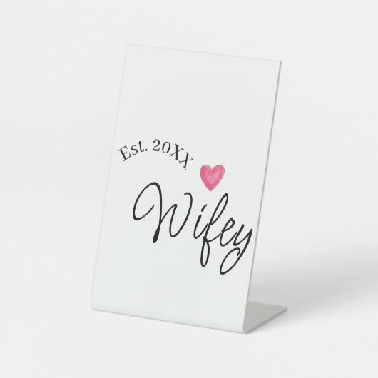 Wifey red heart est. Year future wife valentine's  台座サイン (正面)