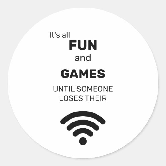 WiFiおもしろい Internet Tシャツの紛失 ラウンドシール (正面)