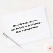 Wifiがダウンした 楕円形シール (封筒)