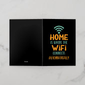 Wifiが自動的に接続するホーム 箔グリーティングカード (外側レイダウン)