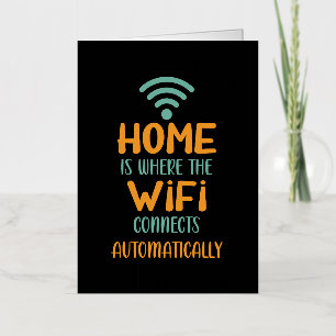 Wifiが自動的に接続するホーム 箔グリーティングカード