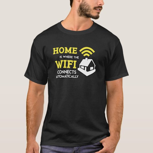 Wifiが自動的に接続するホーム Tシャツ (正面)