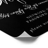 Wifiとエレガントソーシャルメディアホワイト書道 ポスター (角)