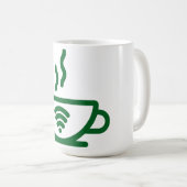 WiFiとコーヒーアイコンマグ コーヒーマグカップ (正面右)