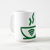 WiFiとコーヒーアイコンマグ コーヒーマグカップ (正面左)