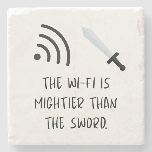 WiFiは剣よりも強い ストーンコースター (正面)
