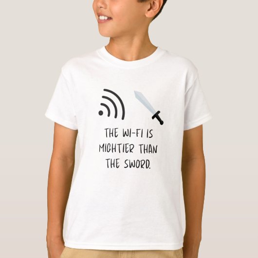WiFiは剣よりも強し Tシャツ (正面)