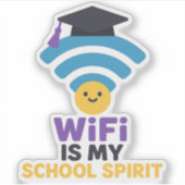 WiFiは私の学校の精神の学生おもしろい生活のビニール シール (正面)