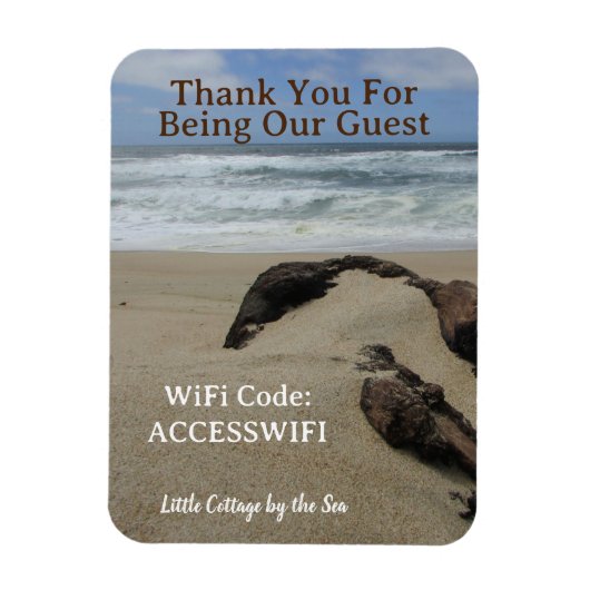 WiFiアクセスコード ビーチハウス 海辺の家 マグネット (縦)