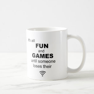 WiFiイおもしろいンターネットの喪失 – 白 コーヒーマグカップ