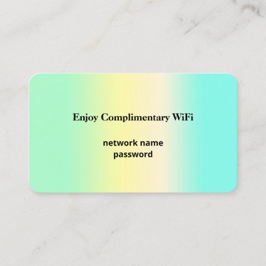 Wifiインターネットネットワークとパスワードゲスト 名刺 (裏面)