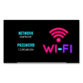 Wifiインターネットネットワークパスワード マグネット名刺 (正面)