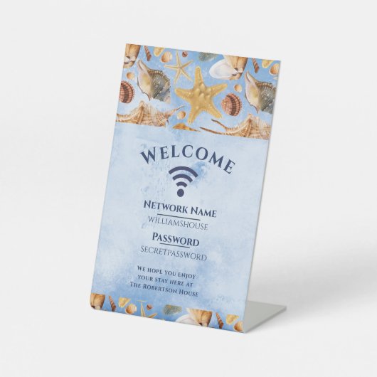 WiFiインターネットパスワードサマーシービーチ 台座サイン (正面)