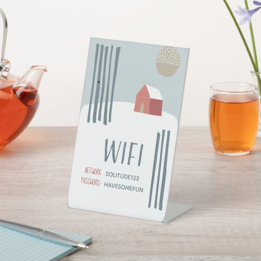 WiFiインターネットパスワードノルディックフォークアートハウス 台座サイン (インサイチュ)