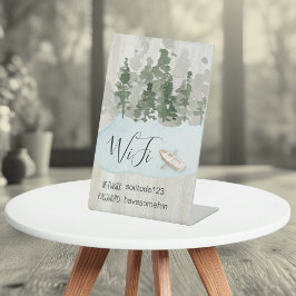 WiFiインターネットパスワードバケーションレイクハウスペデスタ 台座サイン