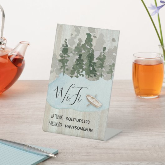 WiFiインターネットパスワードバケーションレイクハウス 台座サイン (インサイチュ)