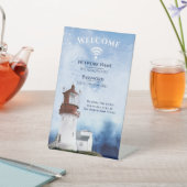 WiFiインターネットパスワードビーチレンタルライトハウス 台座サイン (インサイチュ)