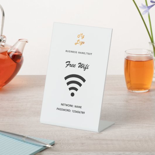 Wifiインターネットビジネスロゴ白 台座サイン (インサイチュ)