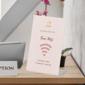 Wifiインターネットビジネスロゴ赤面バラ金ゴールド 台座サイン