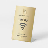 Wifiインターネット ゴールド ビジネス ロゴ 台座サイン (正面)