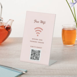 Wifiインターネットqrコードスキャンして接続する赤面バラ 台座サイン