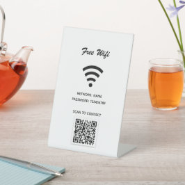 Wifiインターネットqrコードスキャンで白色に接続 台座サイン