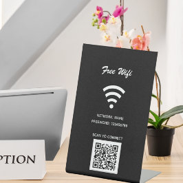 Wifiインターネットqrコードスキャンで黒に接続 台座サイン