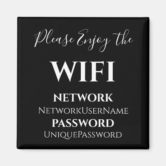 WiFiエレガントネットワークとパスワード マグネット (正面)