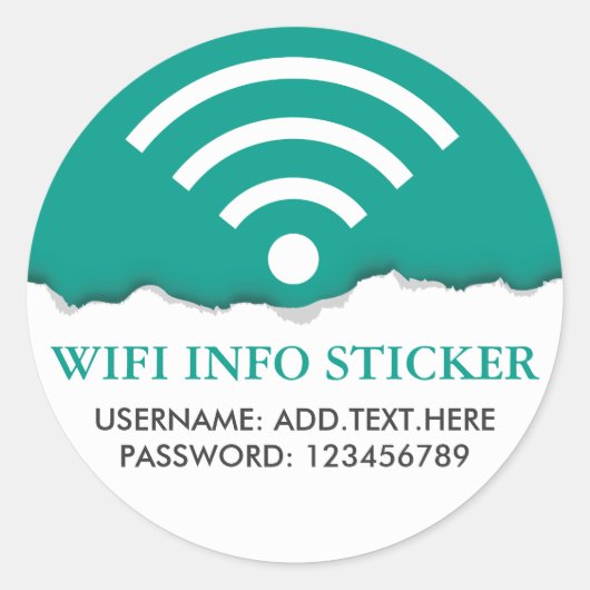 WiFiカスタマイズ/インターネットアクセス情報 ラウンドシール (正面)