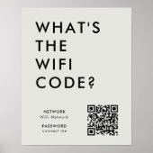 WiFiコードとは | WifiネットワークQRコードグレー ポスター (正面)