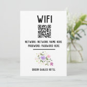 WiFiコードとQRコードおよびフローラデザイン シーズンカード (スタンド正面)