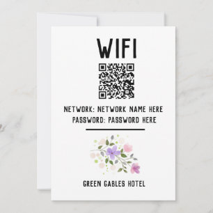 WiFiコードとQRコードおよびフローラデザイン シーズンカード