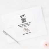 WiFiコードとQRコードおよびフローラデザイン スクエアシール (封筒)