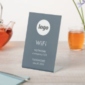 WiFiコードロゴビジネスインターネットチャコールグレー 台座サイン (インサイチュ)