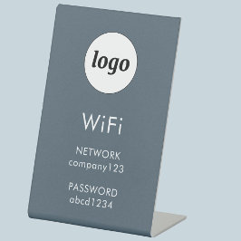 WiFiコードロゴビジネスインターネットチャコールグレー 台座サイン