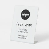 WiFiコードロゴ ビジネス インターネット 台座サイン (正面)