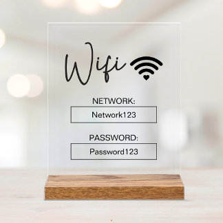 Wifiサイン Wifiパスワード アクリル卓上サイン アクリルサイン