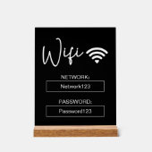 WifiサインWifiパスワードブラックアクリルテーブル記号 アクリルサイン (正面)