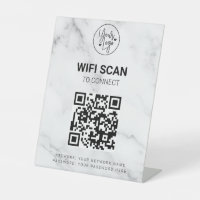 Wifiスキャンして接続QRコードビジネスロゴ大理石