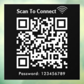 Wifiスキャンでパスワードを接続するQrコードブラック ウィンドウサイン (シート3)