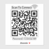 Wifiスキャンでパスワードを接続するQrコードホワイト シール (シート)