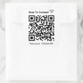 Wifiスキャンでパスワードを接続するQrコードホワイト スクエアシール (バッグ)