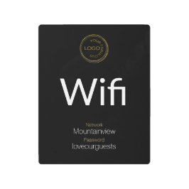 WiFiネットモダンワークパスワードミニマリスト（黒） メタルプリント